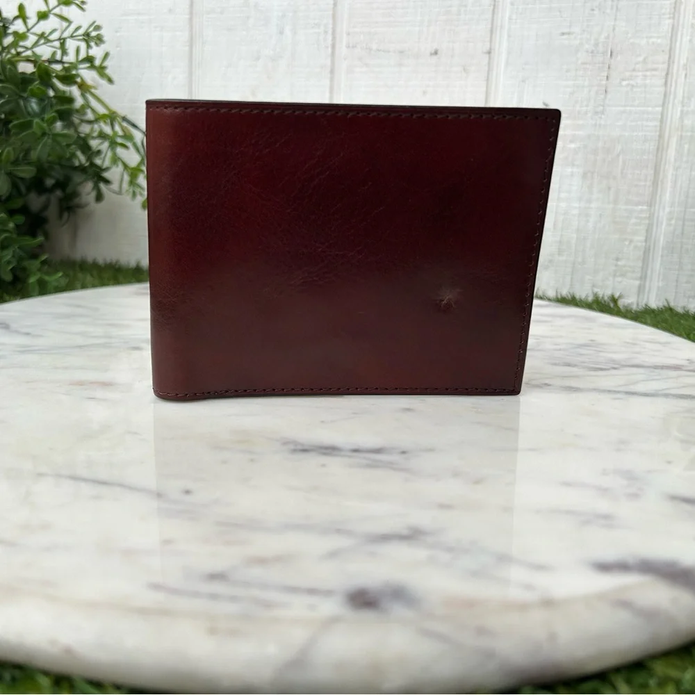 Bosca Leather Card Holde -BOSCA $185 DOLCE ITALIA Italian Made Color: Dark Brown